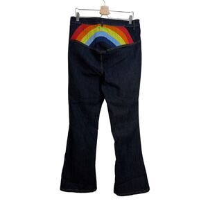 Modcloth High Waisted Jeans Rainbow Detail